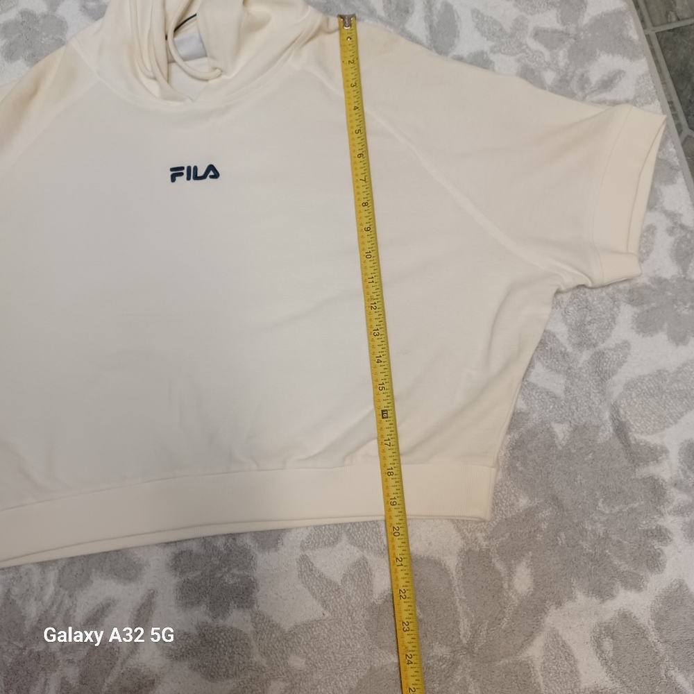 Fila Off-Cream  Cropped Hoodie Size S - Picture 13 of 13